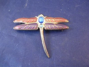 VINTAGE MONET DRACHENFLIEGE ANSTECKNADEL - EMAILLIERT MIT STEINEN - ABSOLUT SCHÖN! - Bild 1 von 5