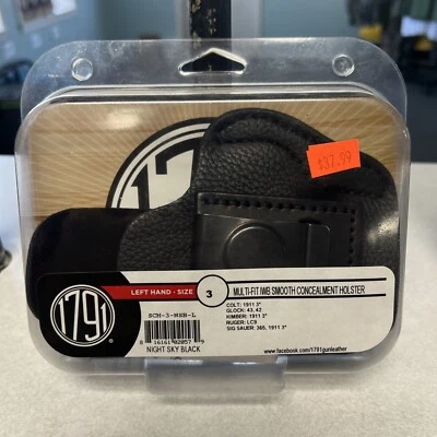 1791 Smooth Concealment IWB Leather Holster Left Hand Size 3 - SCH-3-NSB-L - Image 1 of 2