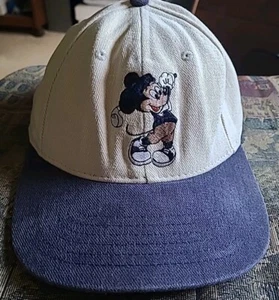 Mickey Mouse Golf Pro Mickey Disney Vintage Leather Strapback Cap Hat - Picture 1 of 5