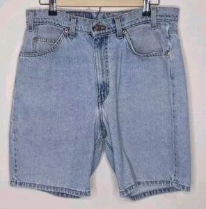 Vintage Levis 550 Jean Shorts Relaxed Fit Mens 33 Light Wash USA - Picture 1 of 12