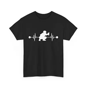 Baseball Player Pulse Line | Baseball Catcher EKG Heartbeat T-Shirt - Picture 1 of 15