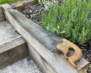 Vintage Large T SUFFOLK & Co Tree Saw Lumberjack Logging Saw Wall Art Farm Tool - Picture 1 of 14