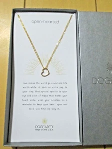 New in Box $68 Dogeared Open Hearted 14 kt Gold Dipped Heart Necklace - Picture 1 of 2