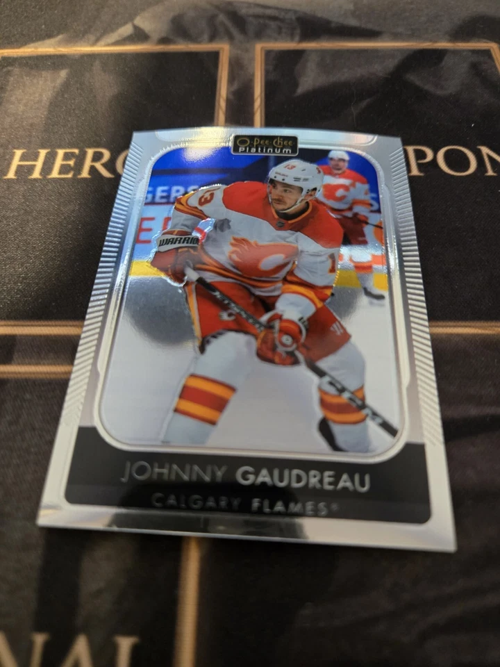 2021-22 O-Pee-Chee Platinum Base Johnny Gaudreau #37 Flames - Image 1 of 2