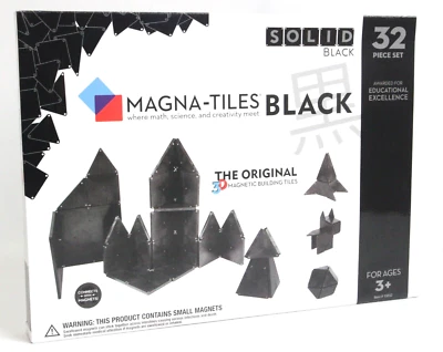 Rare Solid BLACK  Magna-Tiles  32-Piece Black toy set  (15032) - Image 1 of 4