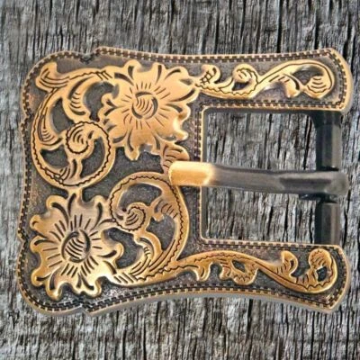 TEXAS UNIQUES Santa Fe Hardware Headstall Buckle Set Antique Copper Finish CON449-SF-AC