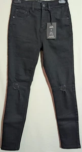 Women's Dotti Skinny High Crop Stretch Black Jeans Size 9 Leg 27" NWT RRP $49.95 - Picture 1 of 12