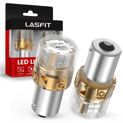 LASFIT 7506 1156 BA15S LED Freno Parada Luz Trasera Bombillas Rojo Puro Ultra Brillante 2X Foto 1 de 4