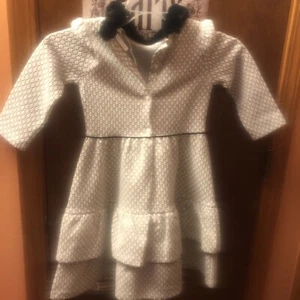 Girl’s Janie and Jack GEO FAUX FUR COLLARED DRESS size 8 - Picture 1 of 7