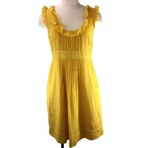 Anthropologie Moulinette Soeurs Yellow Swiss Dot Behind the Clouds Dress Size 4 - Picture 1 of 14