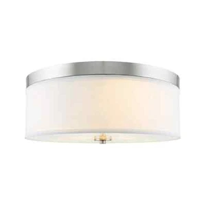 Walker 15" 3-Light Flush Mount Ceiling Light with Brushed Nickel Finish - Picture 1 of 7