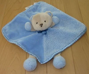 Carters Blue Bear /Dog Baby Blanket w/ Rattle Lovey - Picture 1 of 3