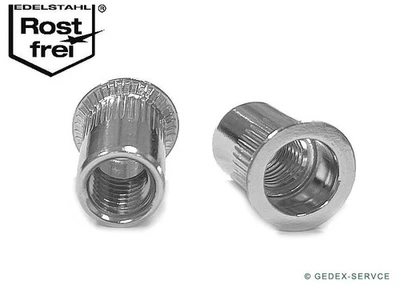 Einnietmuttern Senkkopf M3 M4 M5 M6 M8 M10 offen Nietmutter Blindnietmuttern V2A - Bild 1 von 4