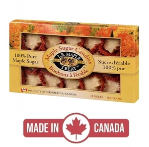 L.B. Maple Sugar Candies (105g) Pure Canada Souvenir Sweet Treats Box Gift Yummy - Foto 1 di 2