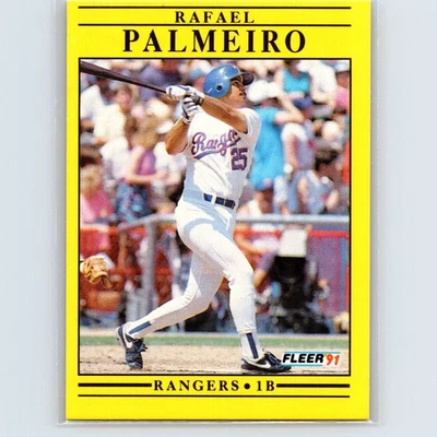 1991 Fleer Rafael Palmeiro #295a Texas Rangers - Image 1 of 2