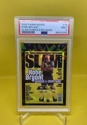 PSA 9 2020-21 Panini NBA HOOPS Slam Kobe Bryant #19 Purple Explosion Foto 1 de 2