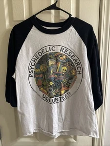 Psychedelic Research Volunteer Magic Mushroom Tshirt Med Graphics Hippi Rocker - Picture 1 of 4