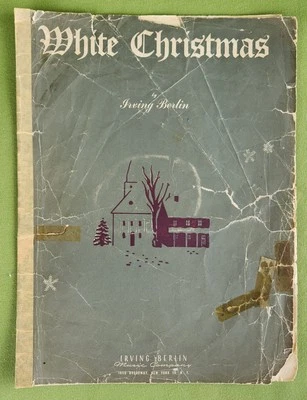 Partituras vintage de Navidad blanca de Irving Berlin 1942 de colección Foto 1 de 3