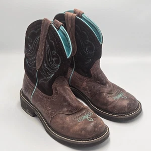 Ariat Fatbaby Heritage Dapper Damen Größe 7B Westernstiefel braun/türkis 10016238 - Bild 1 von 5