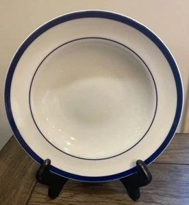 Set of 4 Williams Sonoma Brasserie Blue Band Rim Dinner Chop Plate 11" Japan - Picture 1 of 2
