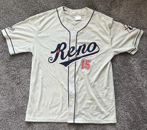 RENO ACES MINOR LEAGUE BASEBALL Promotional JERSEY Mens XL Gray #15 - Picture 1 of 9