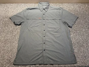 GameGuard Vented Shirt Mens XL Gray Gingham Check Short Sleeve Fishing - Picture 1 of 10