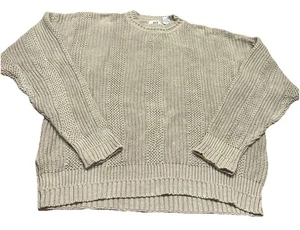Suéter Vintage Van Heusen 417 Marrón Acanalado Tejido con Cable Cuello Redondo Pesado Para Hombre’s XL - Imagen 1 de 7