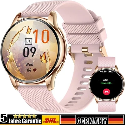 MARKENLOS Für Samsung Android Smartwatch Damen mit Telefonfunktion Bluetooth Armbanduhr