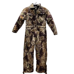 Northeast Outfitters Camo Brown Insulated Hunting Duck Coveralls Bibs Youth M - Picture 1 of 12