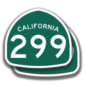 California State Route 299 Aufkleber 2 Decals Straßenschild Bogo Highway - Bild 1 von 1