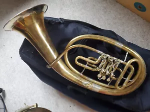 Nice used German rotary valve Bb- tenorhorn with garland - Bild 1 von 12