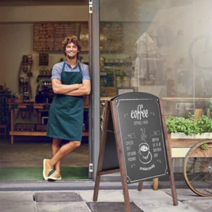 Wooden A Frame Chalkboard Sign Standing Pavement Blackboard for Home Bar Cafe - Picture 1 of 11