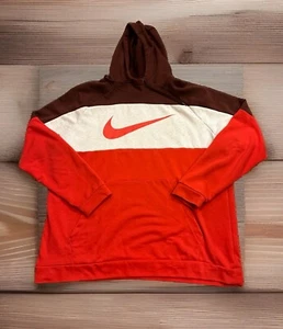Nike Men's Graphic Jumper Red Colorblock Size XXL Dri-Fit Hoodie - Picture 1 of 6