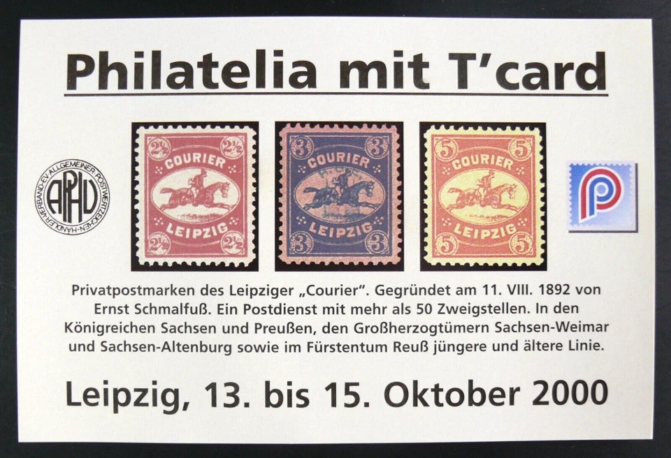 ALLEMAGNE : PHILATELIA LEIPZIG OKTOBER 2000 - NEUF (*) SANS GOMME - TBE - Photo 1/1