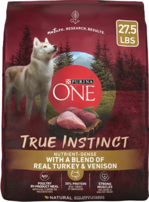 Purina ONE True Instinct Natural High Protein Turkey & Venison Dry Dog Food,27.5 - Image 1 of 4