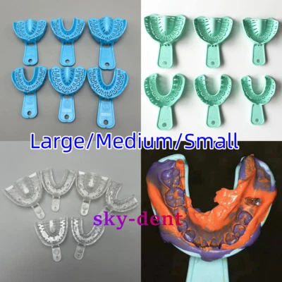 Dental Impression Trays Perforated Plastic Denture Tray S/M/L Assorted Colors UL - Image 1 of 4