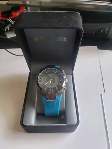 🚨🔥Vintage Zoo York Digital Logo Gun Metal Watch Teal/Turquoise RARE! W/Box - Picture 1 of 9
