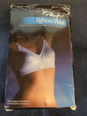 VINTAGE PLAYTEX EIGHTEEN HOUR COTTON BLEND UNDERCUT SUPPORT BRA WHITE 44B — 第 1/4 张图片