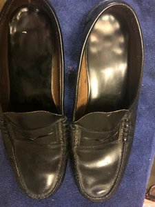 Vintage florsheim penny Loafer 10 Black  Leather Slip On - Picture 1 of 4