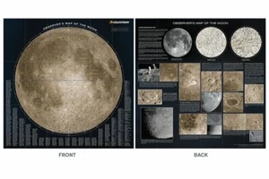 Celestron OBSERVER’S Map of the Moon - Double Sided 24" x 24" - Picture 1 of 7