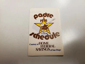 RS20 San Diego Padres 1978 MLB Baseball Pocket Schedule - Home Federal Savings - Picture 1 of 2