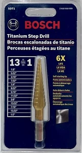 Bosch SDT1 1/8 pulg. a 1/2 pulg. Broca escalonada recubierta de titanio - Imagen 1 de 1