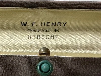 Old W. F. Henry Choorstraat 36 Utteht Velvet Lined Necklace Jewelry Display Case - Image 1 of 4