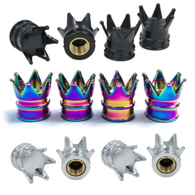 4pcs Crown Car Tire Valve Caps Tyre Valve Stem Cover Air Dust Wheel Rim Cap ABS - Image 1 of 3