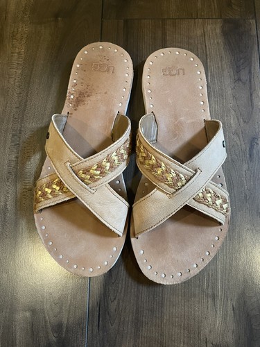 UGG Women's Slide Sandal Size 8 Brown Tan Open Toe 1017792