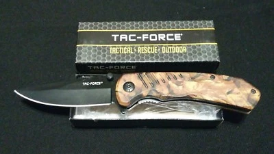 CUCHILLO ABIERTO ASISTIDO TAC-FORCE 8" Práctico Táctico EDC BOB Exterior Nuevo en Caja Camuflaje Foto 1 de 4