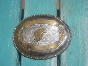 Vintage Cowboy on Horseback Belt Buckle 4 3/4 x 3 1/2" Accepts Up to 2" Belt - Picture 1 of 4