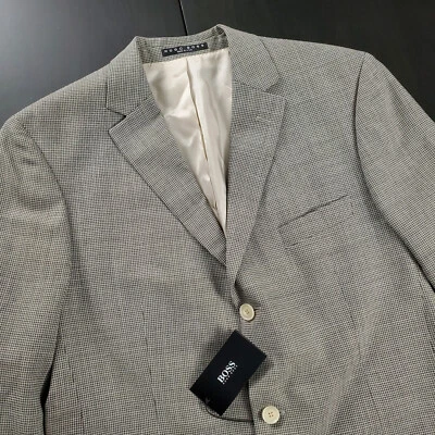 Abrigo deportivo Hugo Boss 44L Rossellini EE. UU. 3 botones de lana blanco y negro Foto 1 de 4