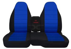 Fundas de asiento de camioneta algodón negro-azul centrales para Ford Ranger 60/40 1991-1997 Hiback - Imagen 1 de 7