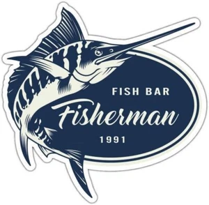 Sailfish Fishing Fisherman Fish Bar Car Bumper Window Sticker Decal 4.6" - Picture 1 of 1